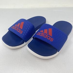 NEW Adidas Youth 11K Slide Sandals Royal Blue Red CP9373 Boys Girls Kids Adilete